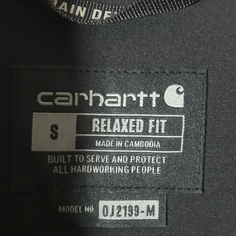 Carhartt Men'S amsc logo Black Soft Shell Jacket Rel Fit Size S Rain‎ Defender